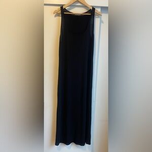 Sleeveless Square Neck Black Knit Maxi dress